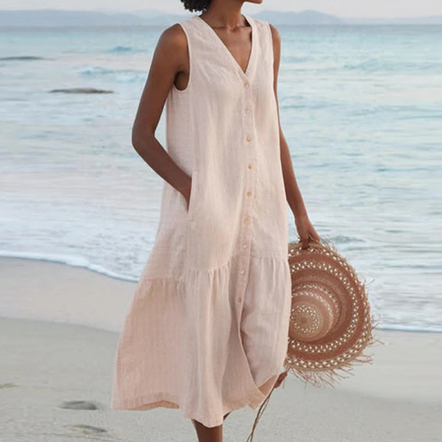 LYRA – ROBE D'ÉTÉ À COL EN V