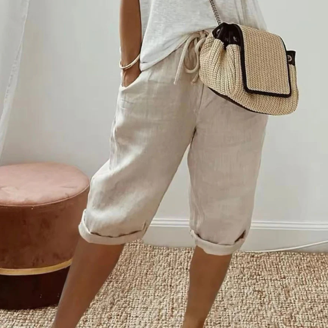 HEATHER | SOFT TAILORED CAPRI SHORTS