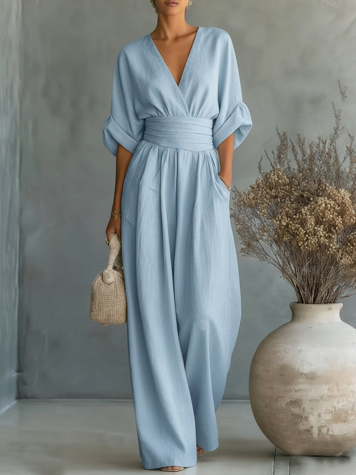 Madeline | V-Neck High-Waist Jumpsuit