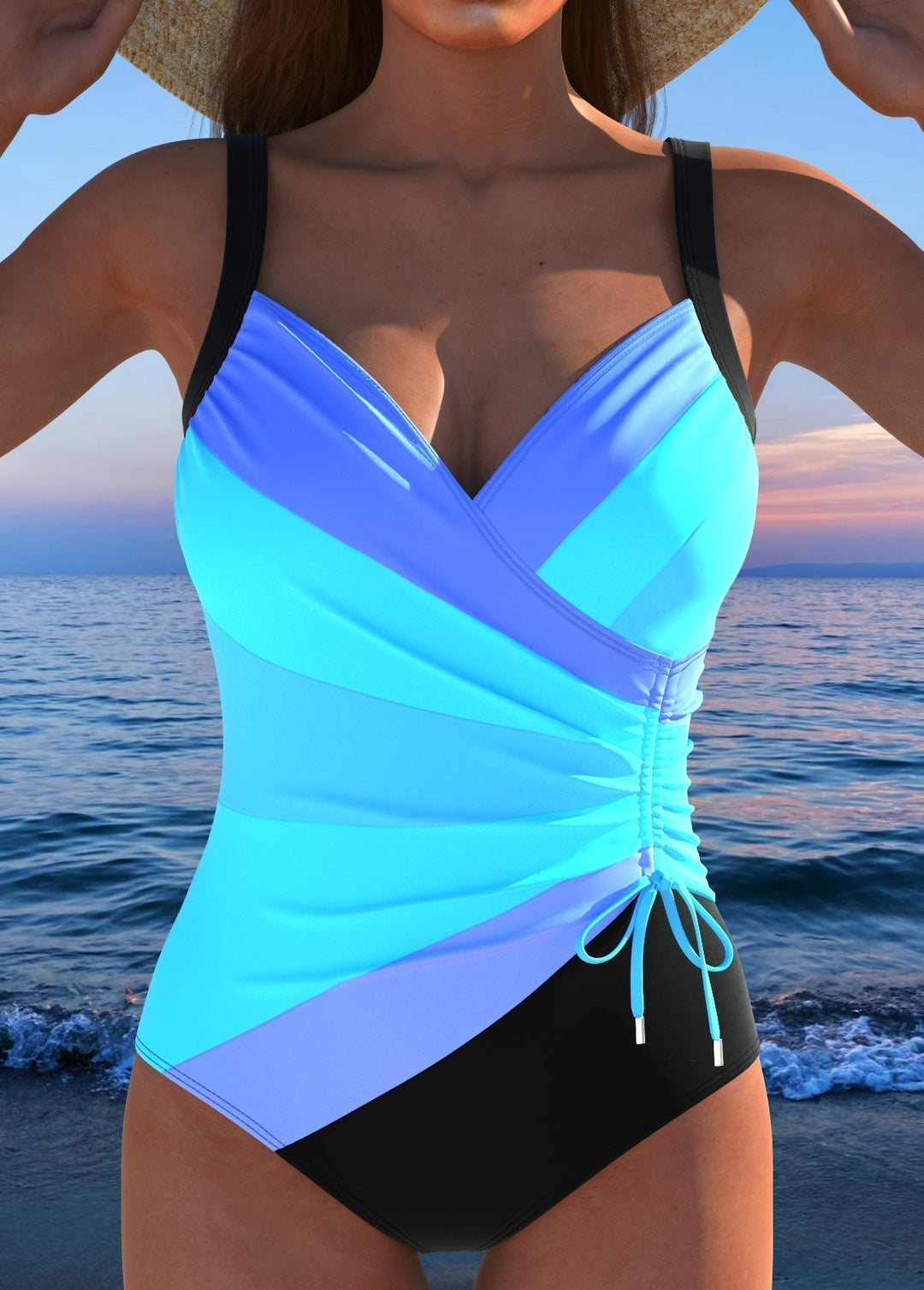 Mercedes | Luxury Cross-Neck One-Piece Swimsuit