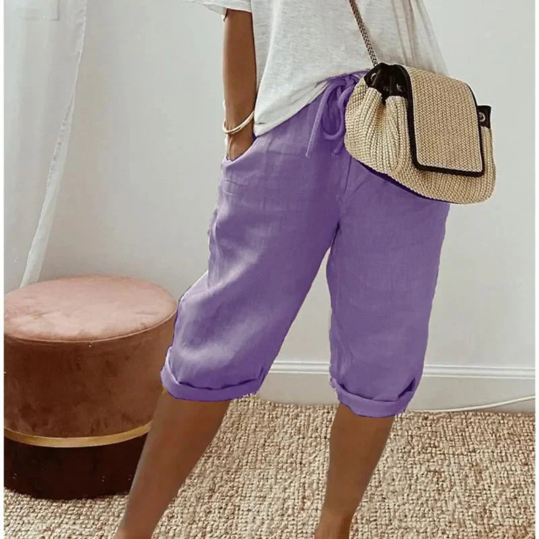 HEATHER | SOFT TAILORED CAPRI SHORTS