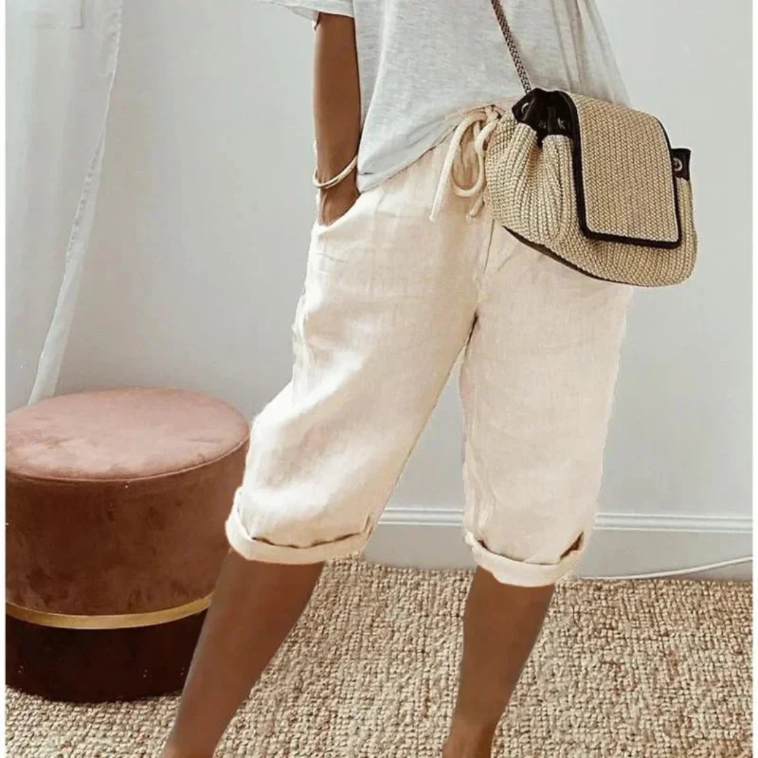 HEATHER | SOFT TAILORED CAPRI SHORTS