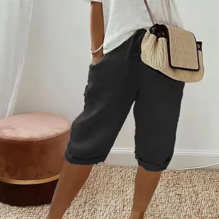HEATHER | SOFT TAILORED CAPRI SHORTS