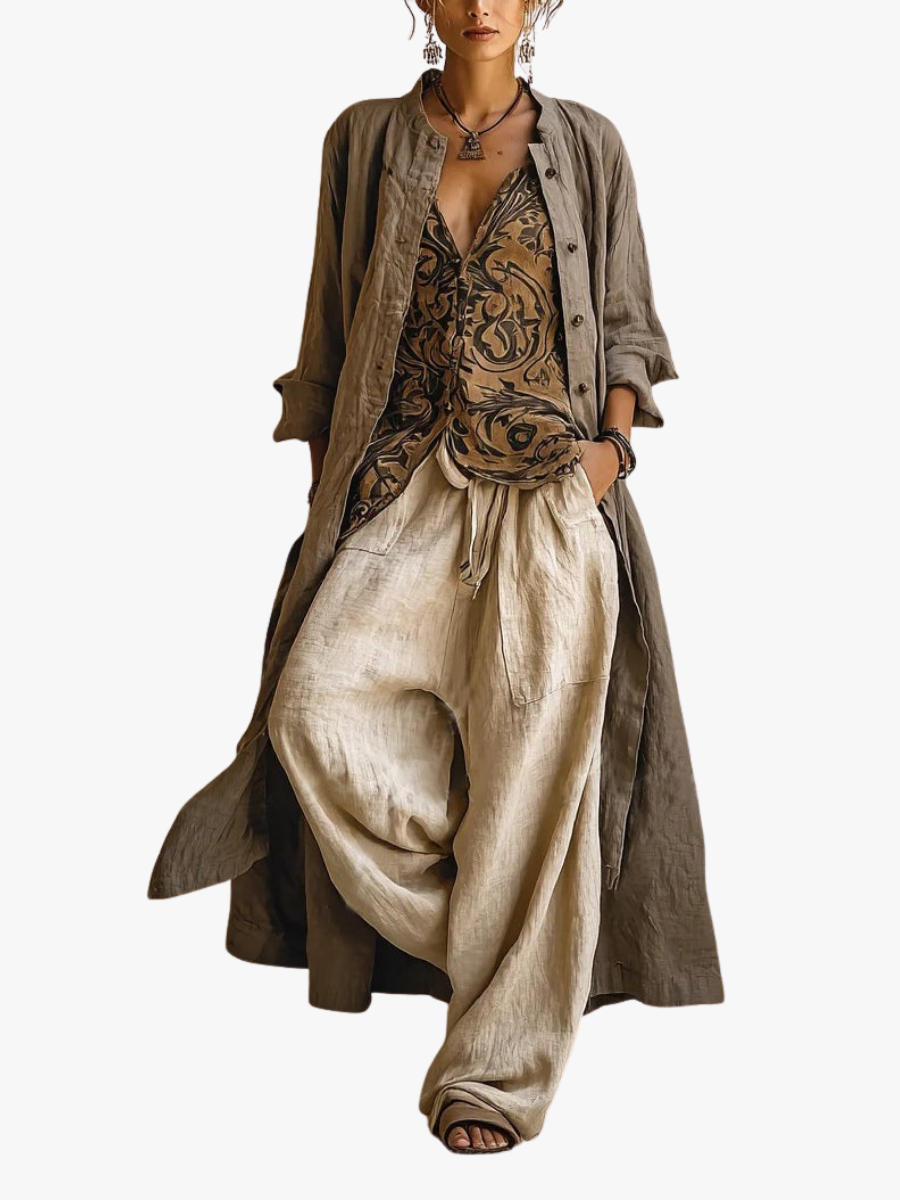 Elara | Three-piece Linen Set