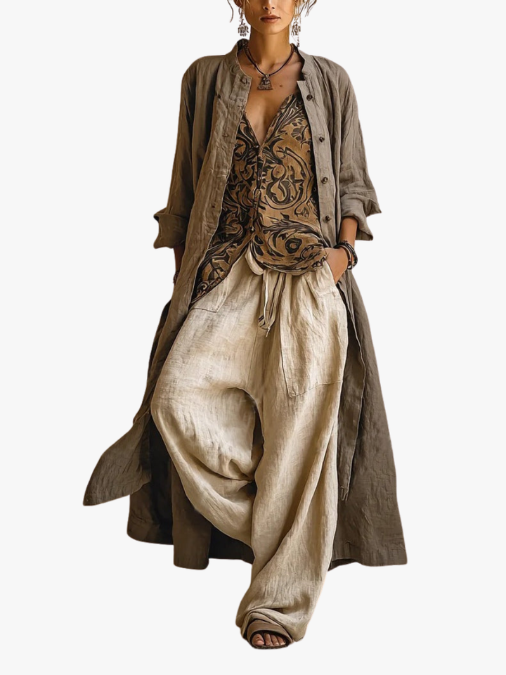 Elara | Three-piece Linen Set