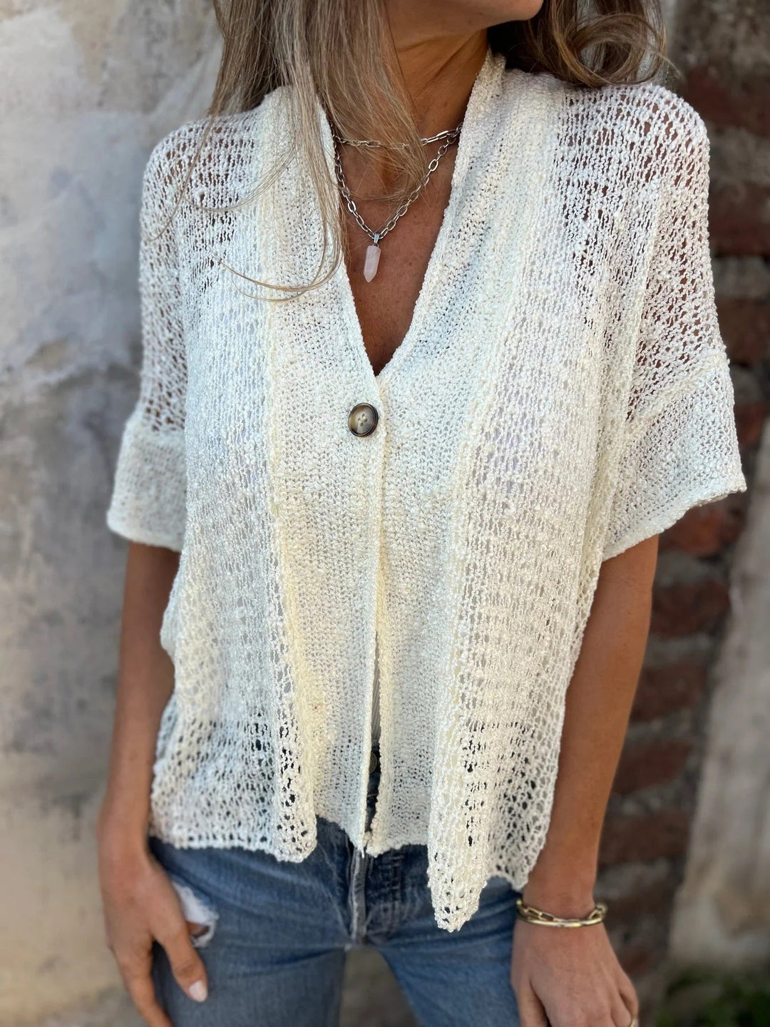 Carol | Openwork Perforated Knit Vest