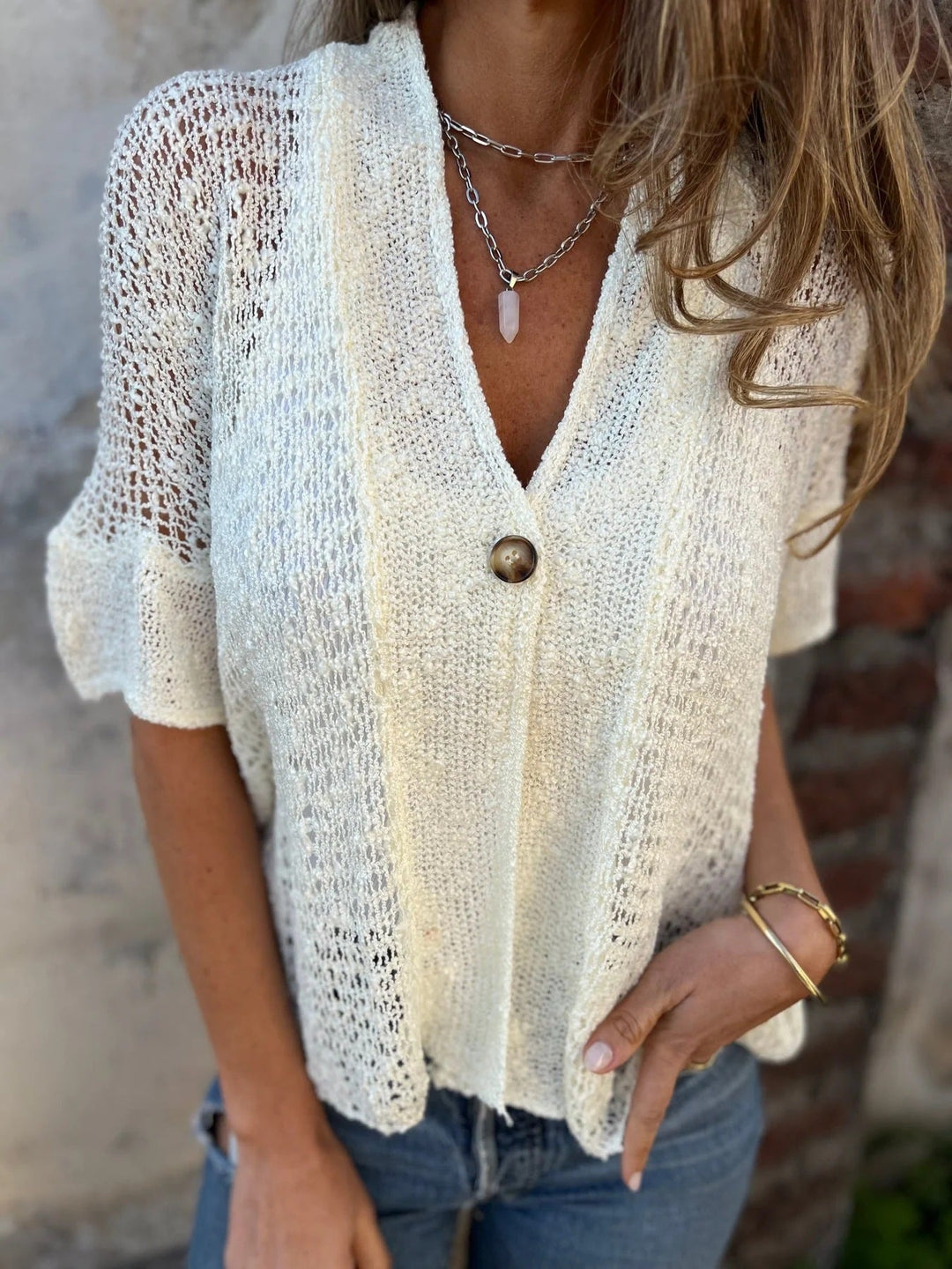 Carol | Openwork Perforated Knit Vest