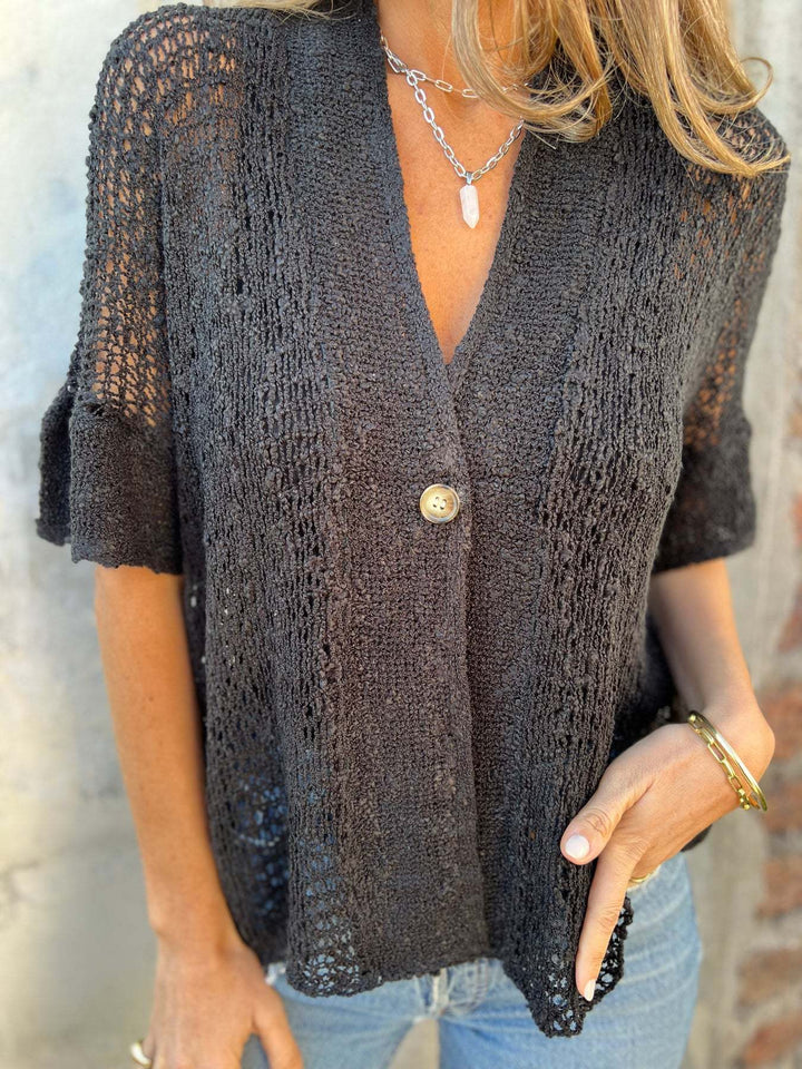 Carol | Openwork Perforated Knit Vest