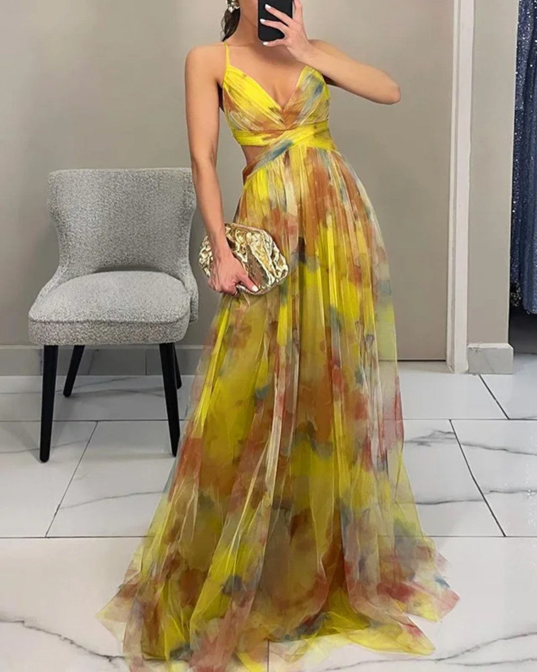 Delacroix - Robe Maxi Florale Élégante