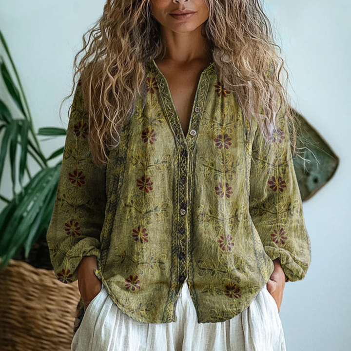 Wena | Women's Long Sleeve Button-Down Blouse