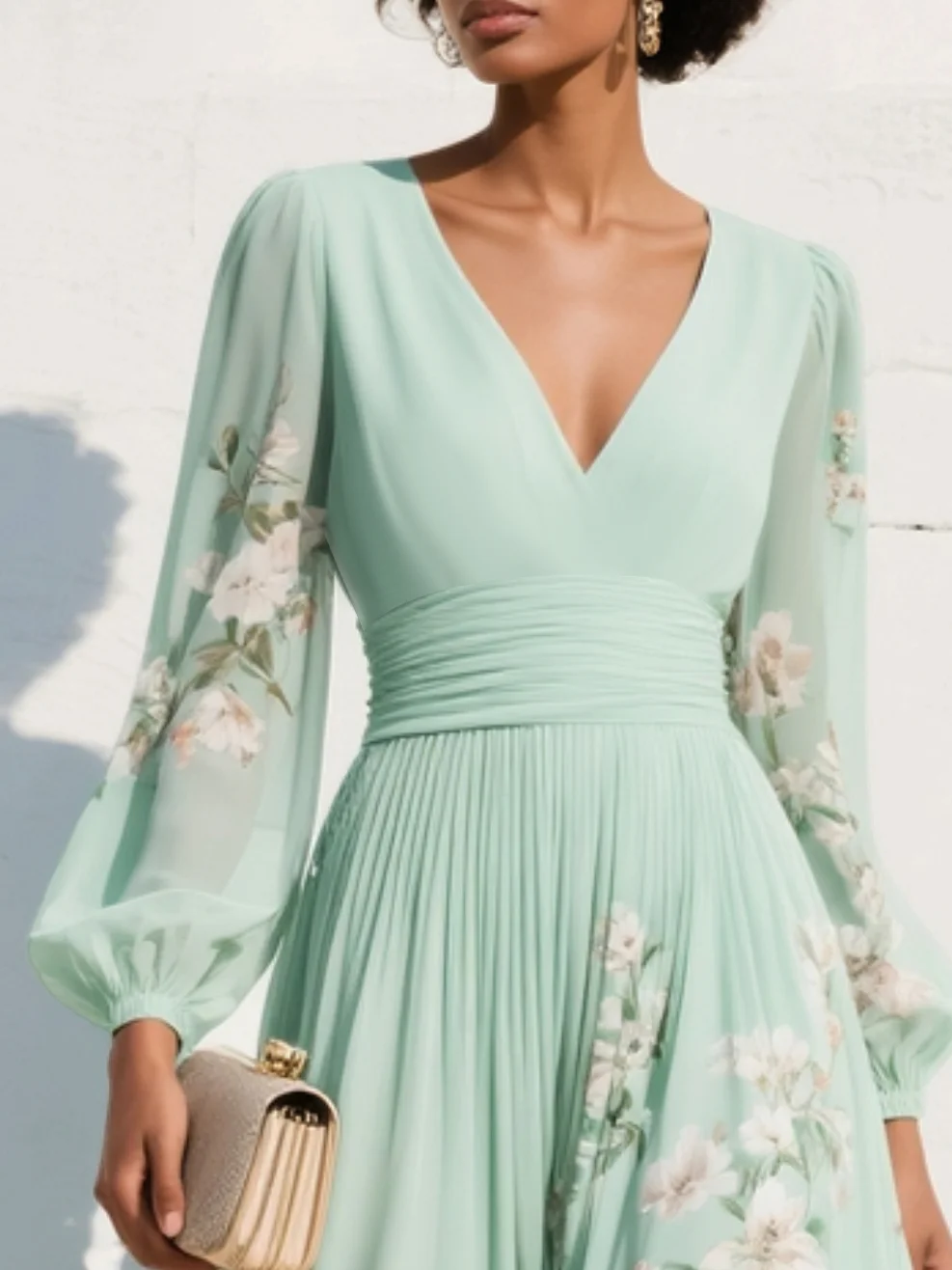 Lila - Robe Midi Fleurie Élégante