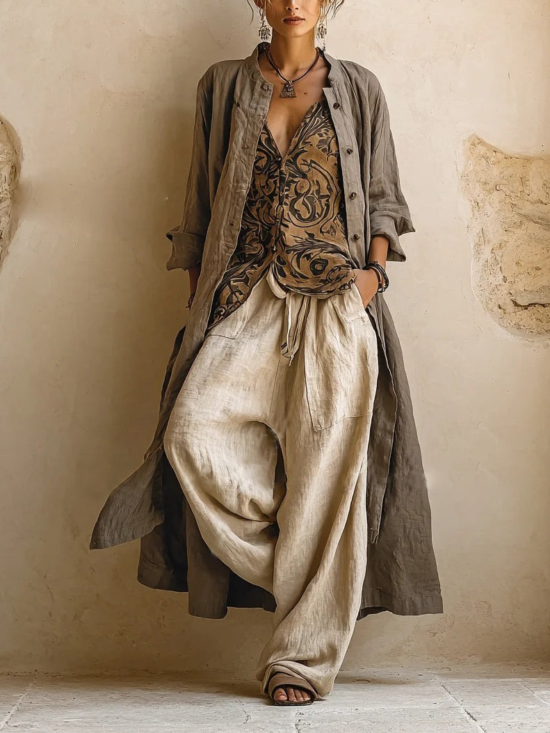 Elara | Three-piece Linen Set