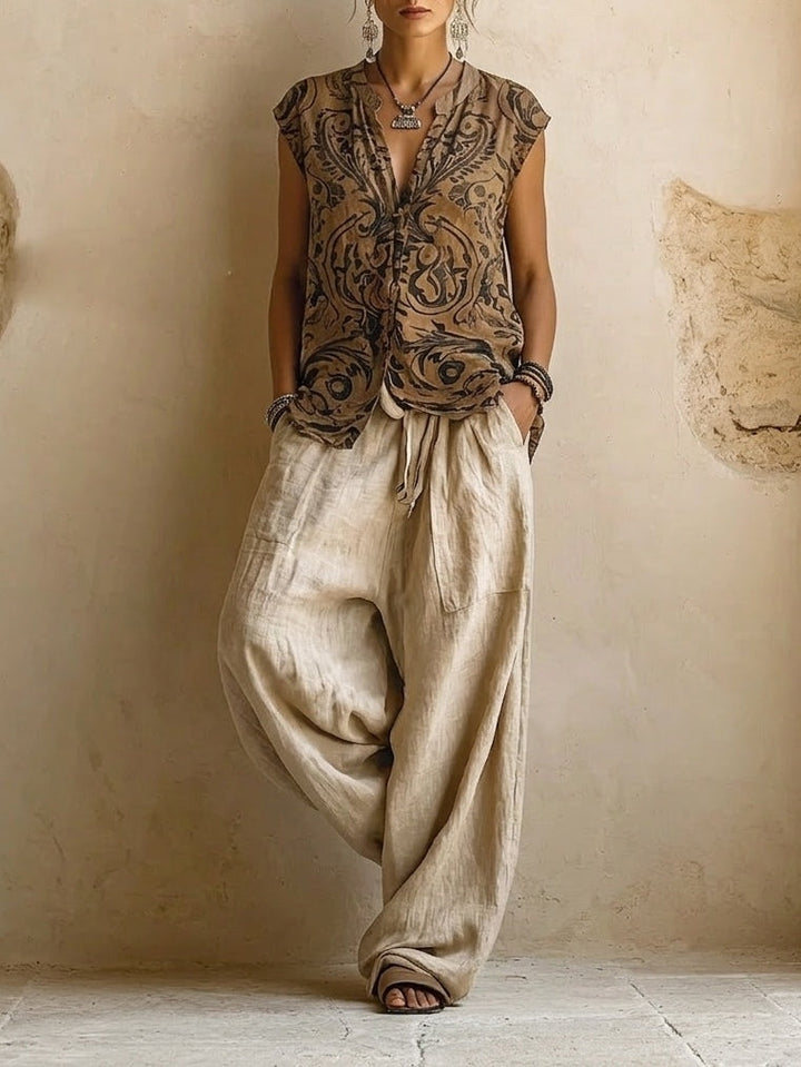 Elara | Three-piece Linen Set