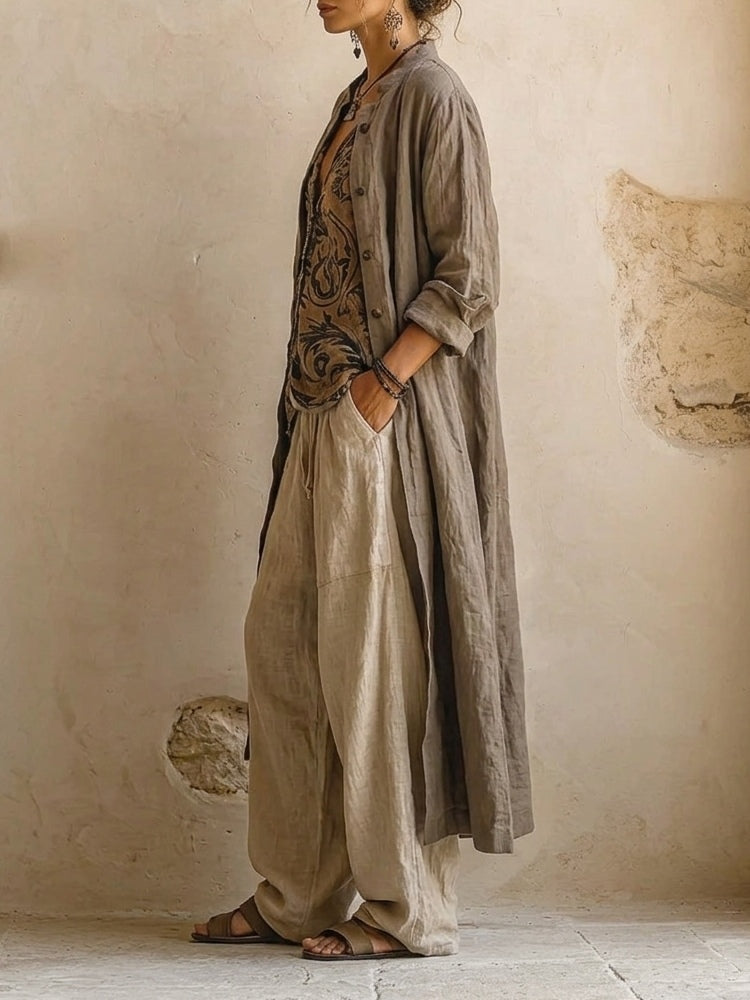 Elara | Three-piece Linen Set
