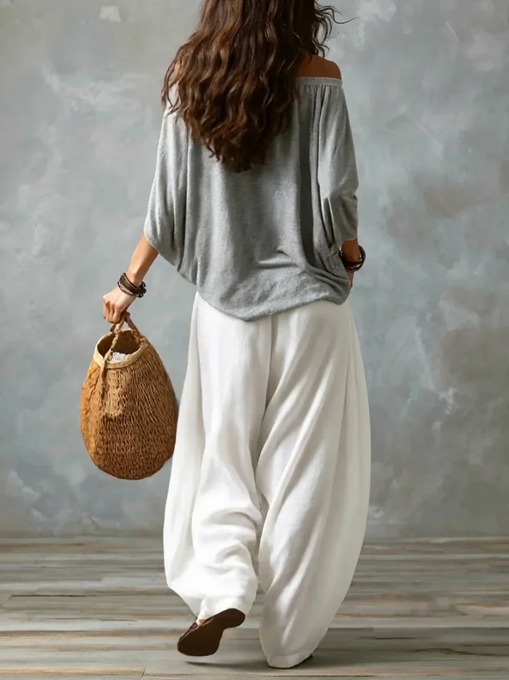 Aurara | Asymmetric Top and Wide-Cut Pants