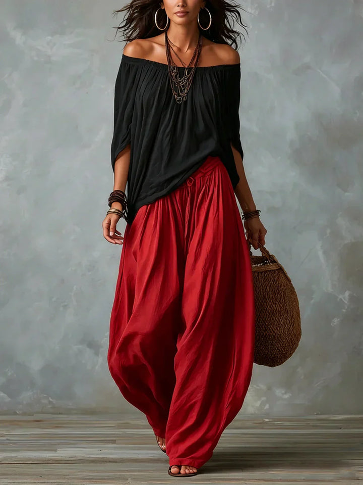 Aurara | Asymmetric Top and Wide-Cut Pants