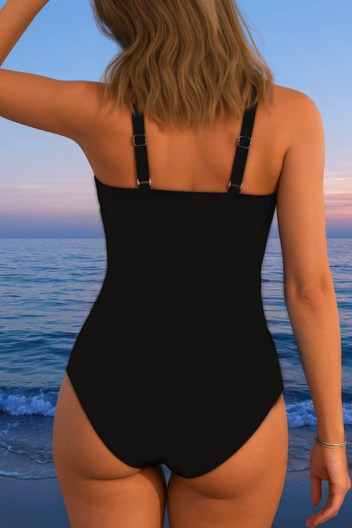 Mercedes | Luxury Cross-Neck One-Piece Swimsuit