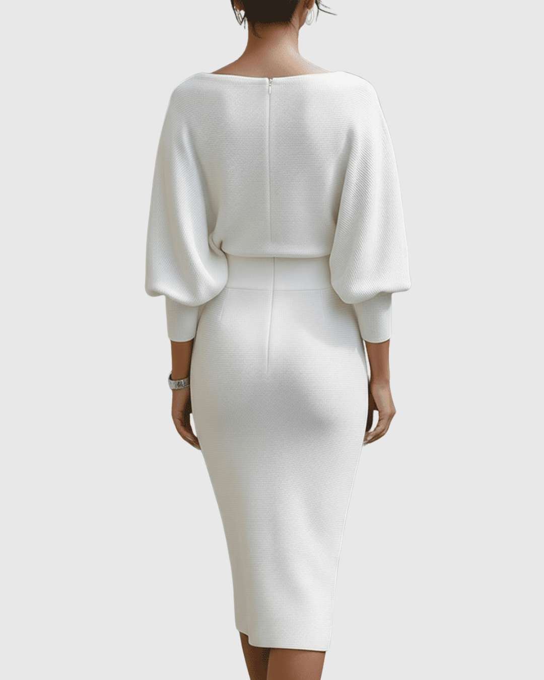 Beatrix | Women's Cowl Neck Long Sleeve Midi Dress