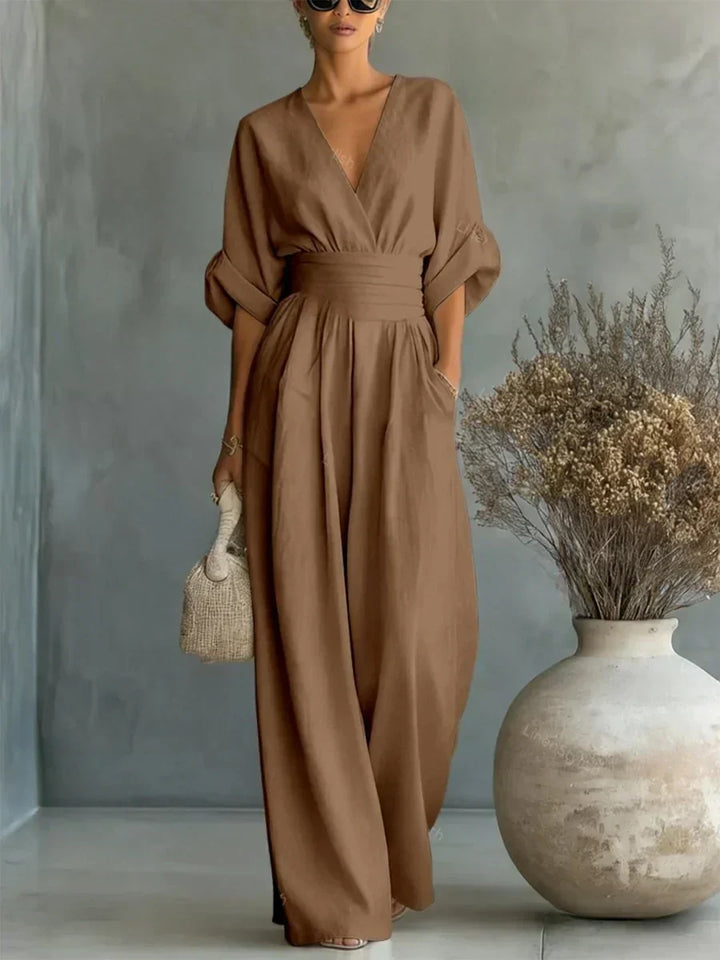 Madeline | V-Neck High-Waist Jumpsuit