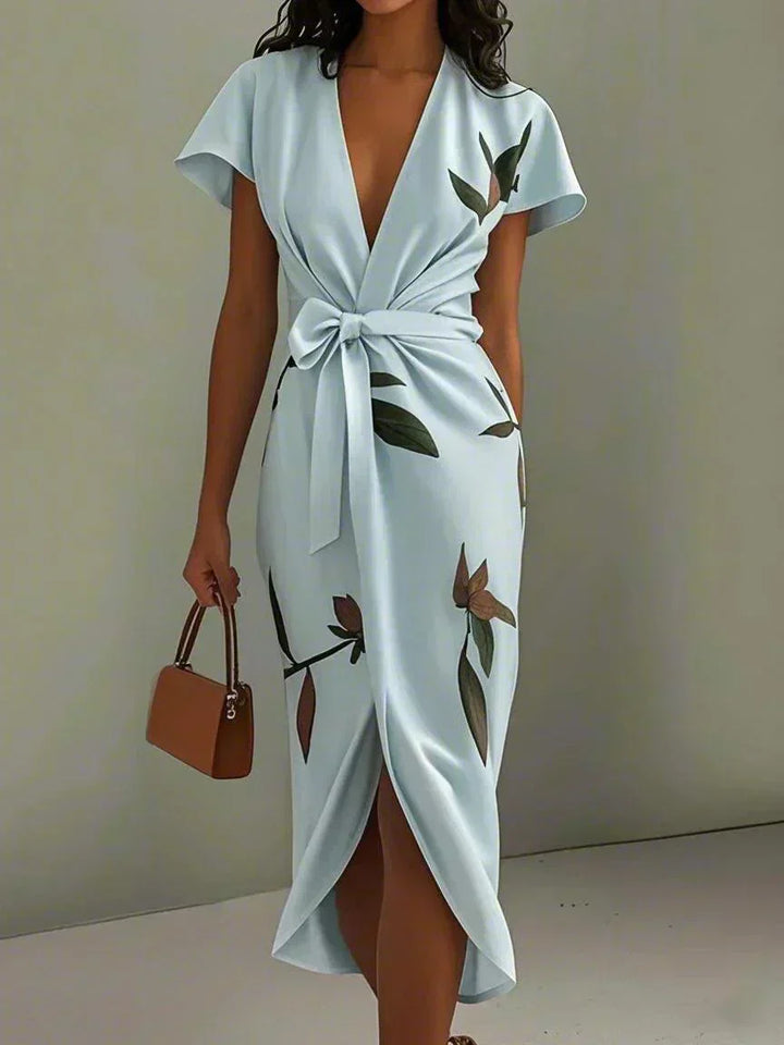 Harper – Robe portefeuille élégante à imprimé botanique