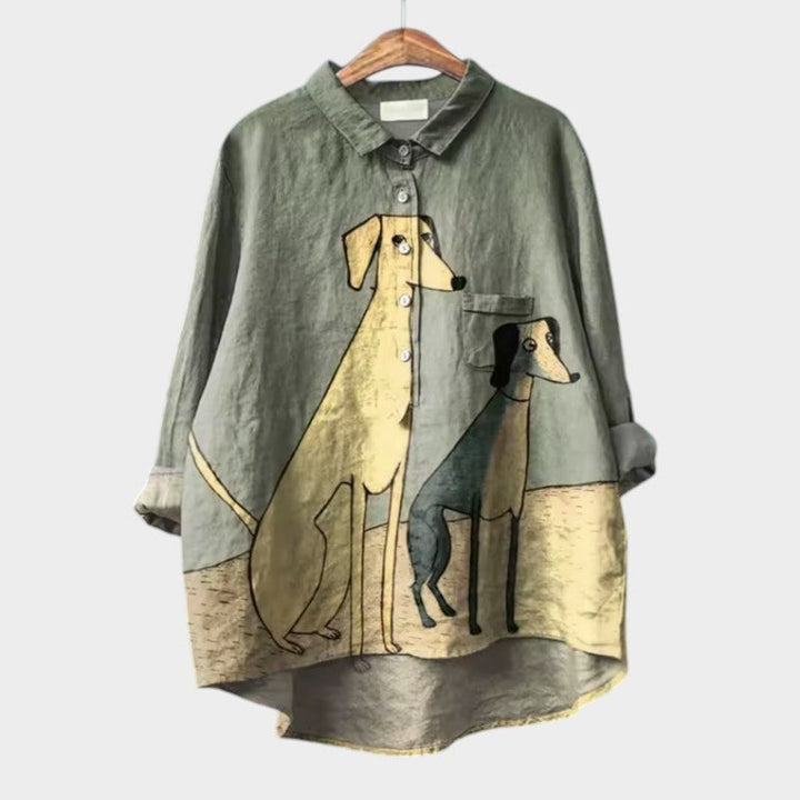 AINSLEY | OVERSIZED SHIRT WITH LOVELY DOG DESIGN
