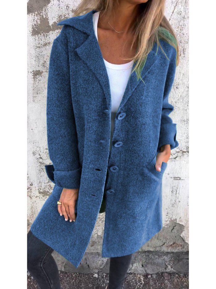 MIRANDA | LAPEL COLLAR BUTTON-FRONT COAT