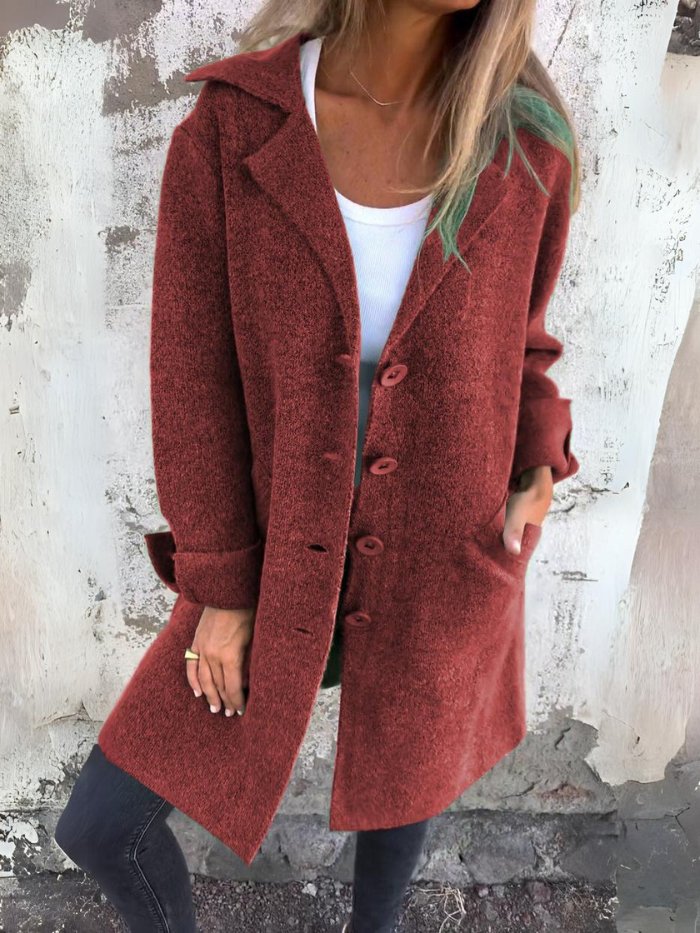 MIRANDA | LAPEL COLLAR BUTTON-FRONT COAT