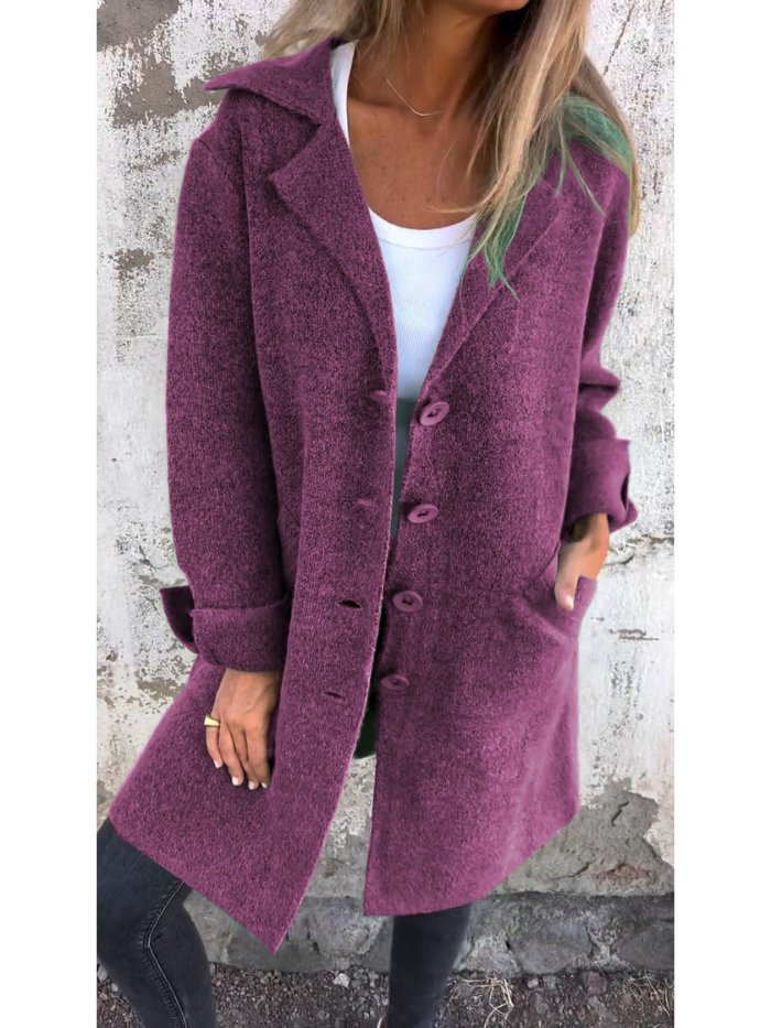 MIRANDA | LAPEL COLLAR BUTTON-FRONT COAT