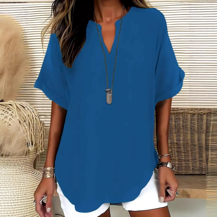 Zorina | Stylish Mid Sleeve V-Neck Blouse