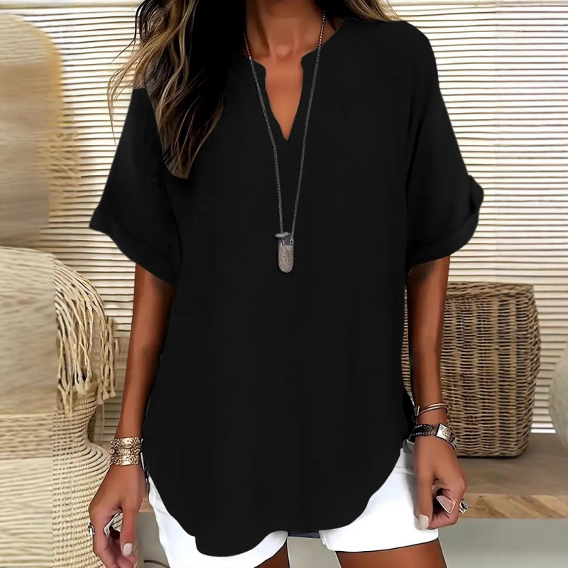Zorina | Stylish Mid Sleeve V-Neck Blouse
