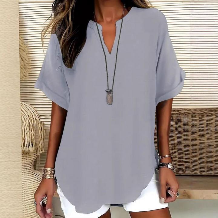 Zorina | Stylish Mid Sleeve V-Neck Blouse