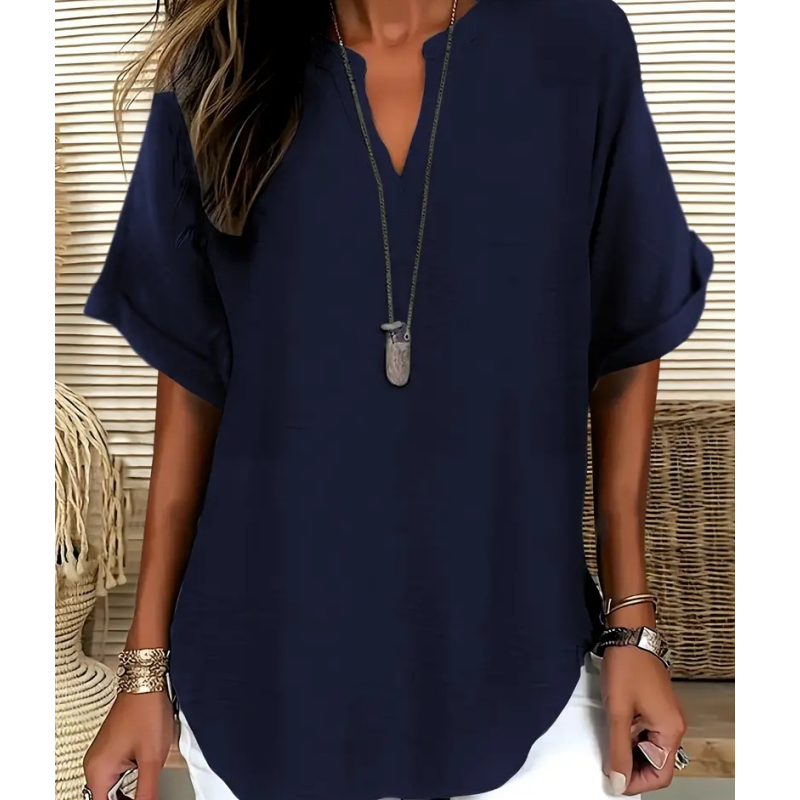 Zorina | Stylish Mid Sleeve V-Neck Blouse
